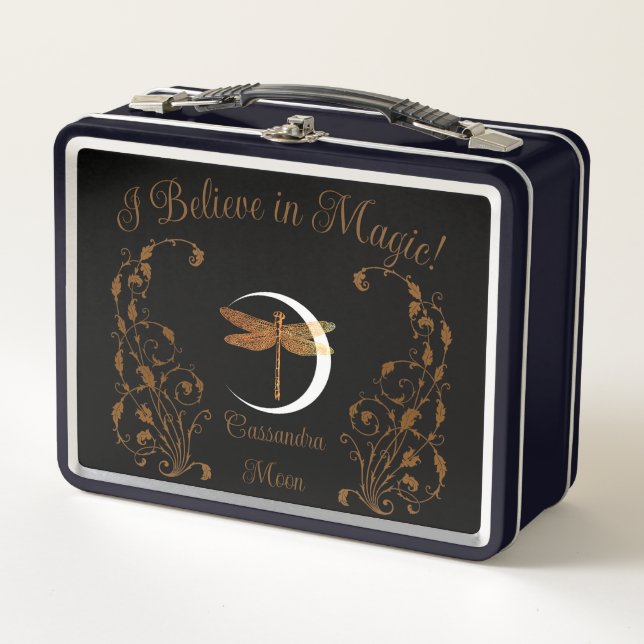 I Believe in Magic! Personalized Metal Lunch Box (Front)