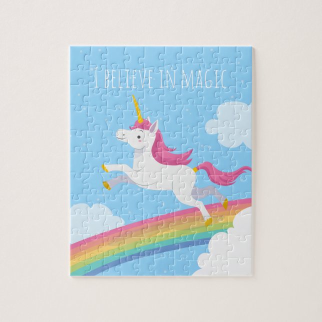 I believe in Magic Unicorn Rainbow Puzzle (Vertical)