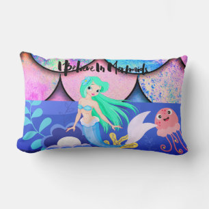 I Believe In Mermaids Lumbar Pillow