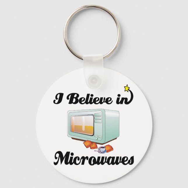 i believe in microwaves keychain (Front)