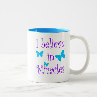 I Believe in Miracles Two-Tone Coffee Mug