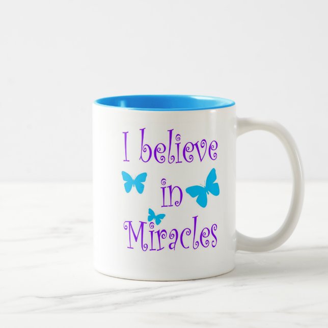 I Believe in Miracles Two-Tone Coffee Mug (Right)