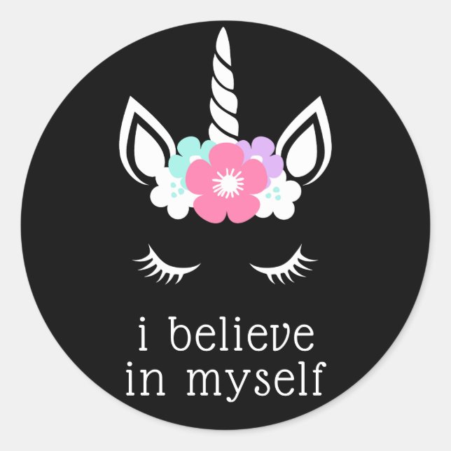 I Believe In Myself Classic Round Sticker (Front)