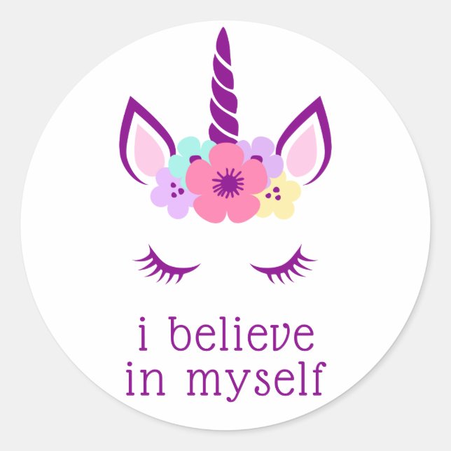 I Believe In Myself Classic Round Sticker (Front)