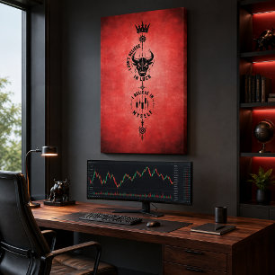 I Believe in Myself Crimson Red Trader Symbol Canvas Print