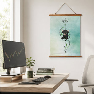 I Believe in Myself Mint Watercolor Bull Trader  Hanging Tapestry