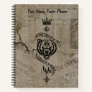 I Believe in Myself Vintage Parchment Bear Trader Notebook