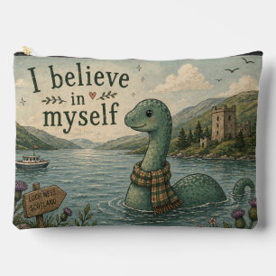 I believe in myself whimsical Loch Ness Monster Accessory Pouch