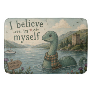 I believe in myself whimsical Loch Ness Monster Bath Mat