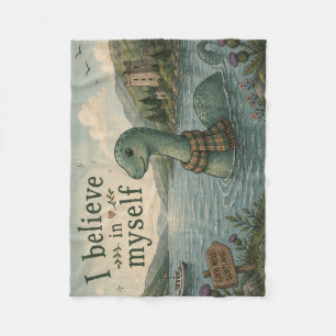 I believe in myself whimsical Loch Ness Monster Fleece Blanket