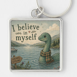 I believe in myself whimsical Loch Ness Monster Keychain