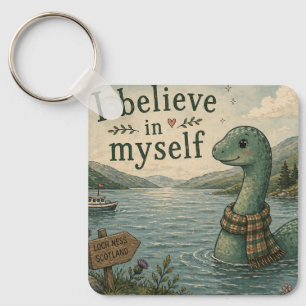 I believe in myself whimsical Loch Ness Monster Keychain