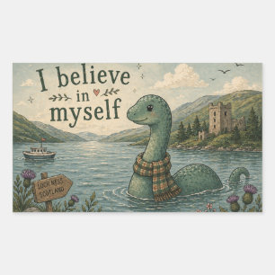 I believe in myself whimsical Loch Ness Monster Sticker