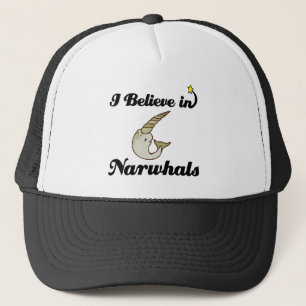 i believe in narwhals trucker hat