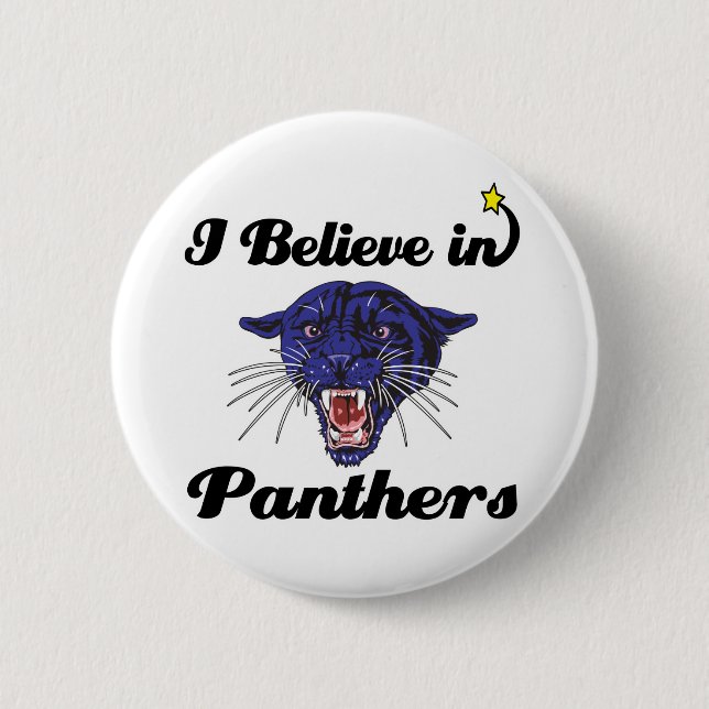 i believe in panthers 2 inch round button (Front)