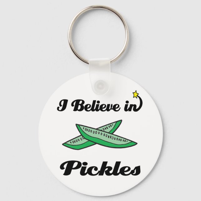 i believe in pickles keychain (Front)
