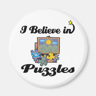i believe in puzzles magnet