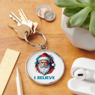 I Believe in Santa Claus Graffiti Style Design Keychain