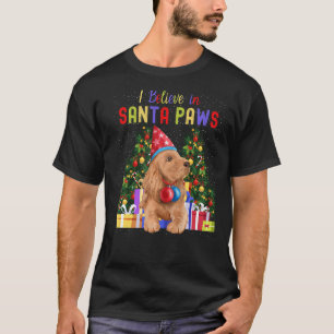 I Believe In Santa Paws Cute Cocker Spaniel Chris T-Shirt