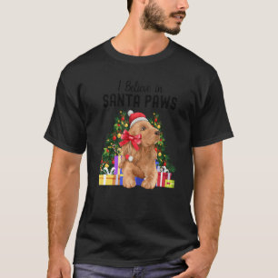 I Believe In Santa Paws Cute Cocker Spaniel Chris T-Shirt