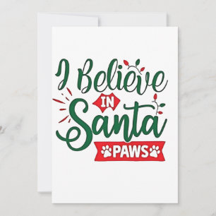 I Believe in Santa Paws Funny Christmas Dog Lovers Thank You Card