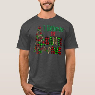 I Believe In Santa Paws With Christmas tree paws T-Shirt