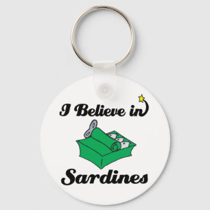 i believe in sardines keychain