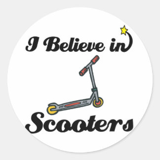 i believe in scooters classic round sticker