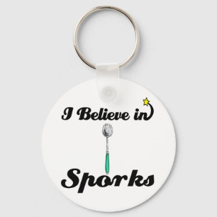 i believe in sporks keychain