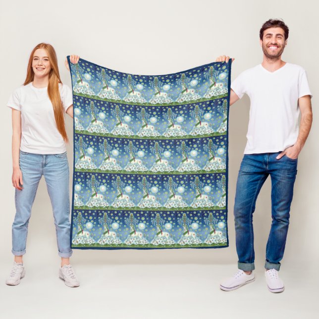 I BELIEVE IN THE CHRISTMAS UNICORN, FLEECE BLANKET (In Situ)