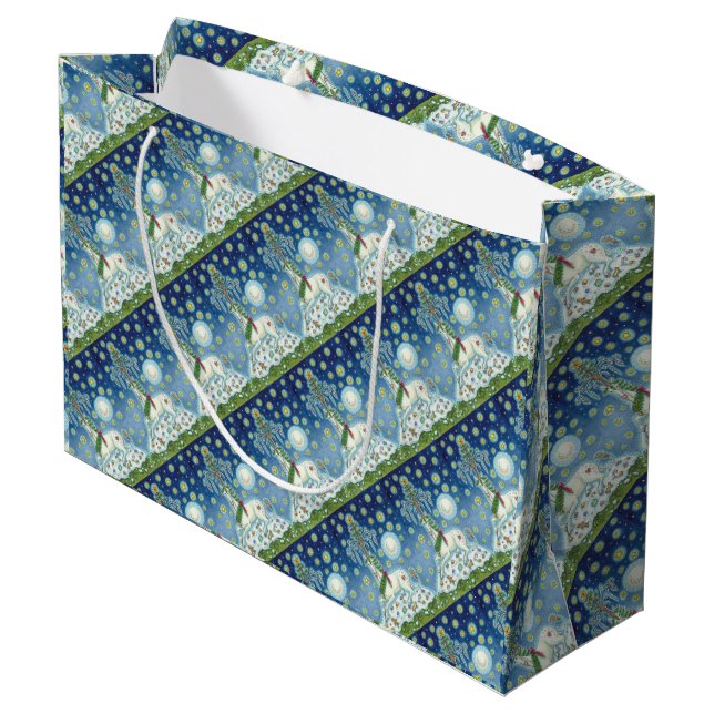 I BELIEVE IN THE CHRISTMAS UNICORN LARGE GIFT BAG (Back Angled)