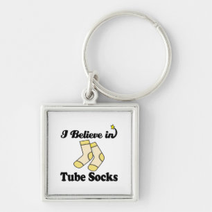 i believe in tube socks keychain