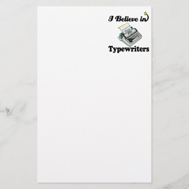 i believe in typewriters stationery (Front)