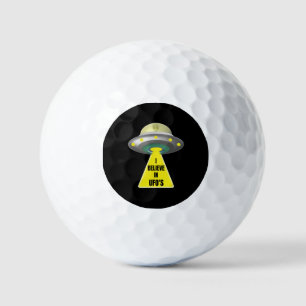 I Believe In UFO'S Alien Spaceship Golf Balls