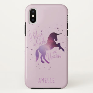 I believe in unicorns and santa galaxy Christmas Case-Mate iPhone Case