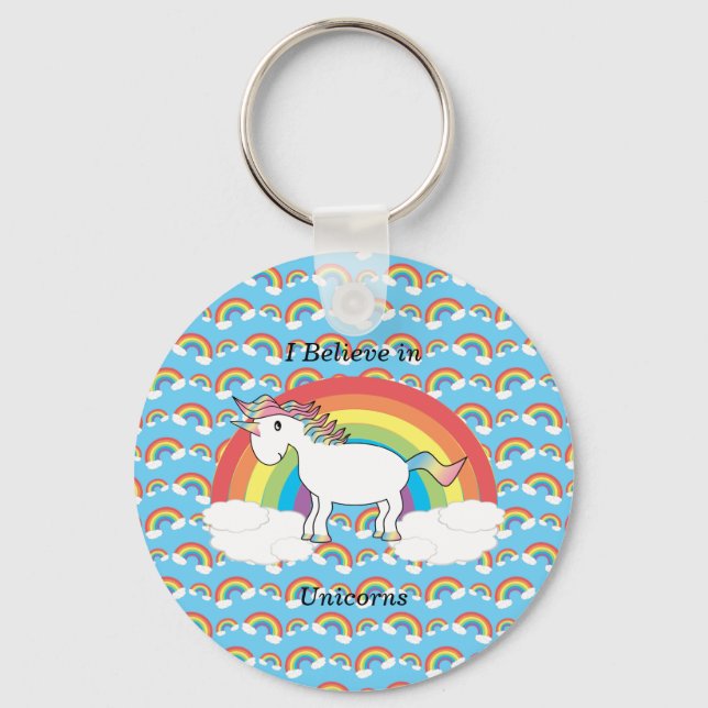 I believe in unicorns keychain (Front)
