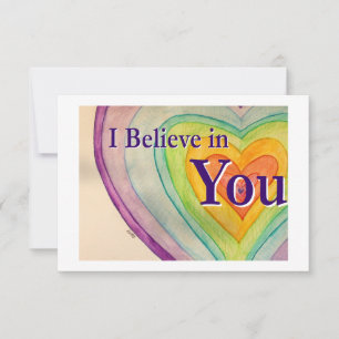 I Believe in You Rainbow Hearts Art Note Card