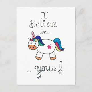 I believe in YOU! Unicorn Postcard