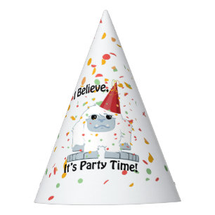I Believe, It's Party Time! Cute Yeti Party Hat