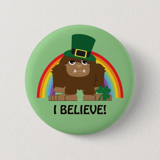 I Believe! Leprechaun Bigfoot 2 Inch Round Button (Front)