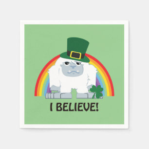 I Believe! Leprechaun Yeti Napkin