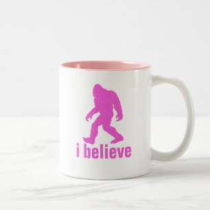 I believe - pink Silhouette Two-Tone Coffee Mug