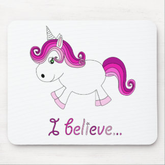 I believe unicorn - pink mouse pad