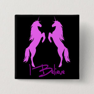 I Believe Unicorn Square 2 Inch Square Button