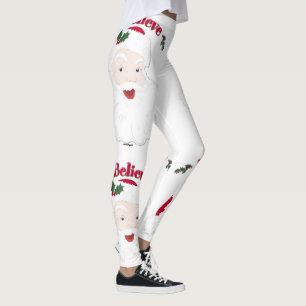 I Believe Vintage Santa Leggings