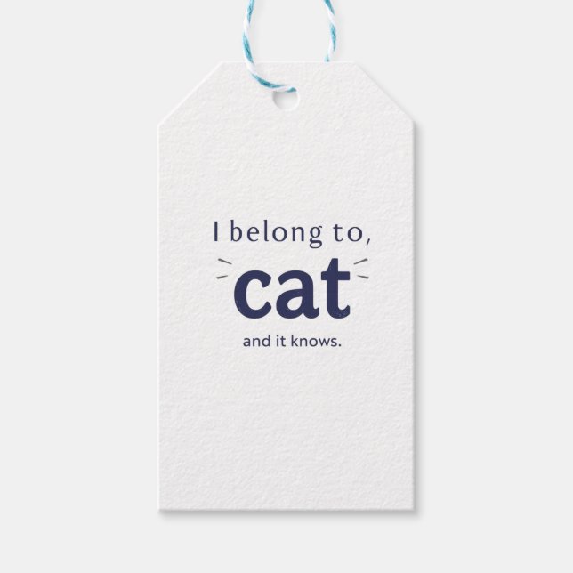 I Belong to Cat Gift Tags (Front)