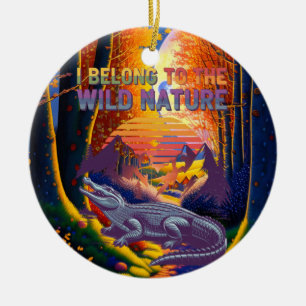I Belong To The Wild Nature Vintage Alligator Ceramic Ornament