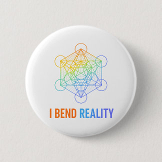 I Bend Reality – Sacred Geometry Energy Design 2 Inch Round Button