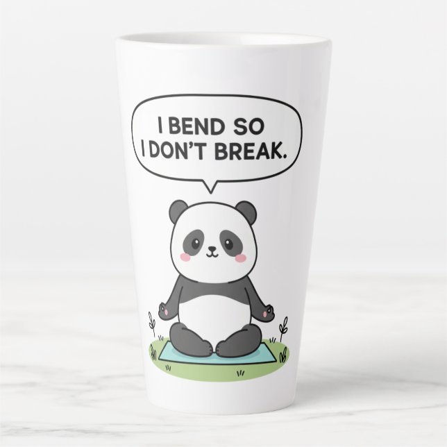 “I Bend So I Don’t Break” panda design Latte Mug (Front)