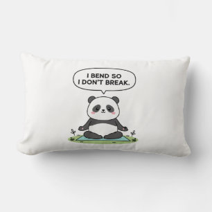 “I Bend So I Don’t Break” panda design Lumbar Pillow